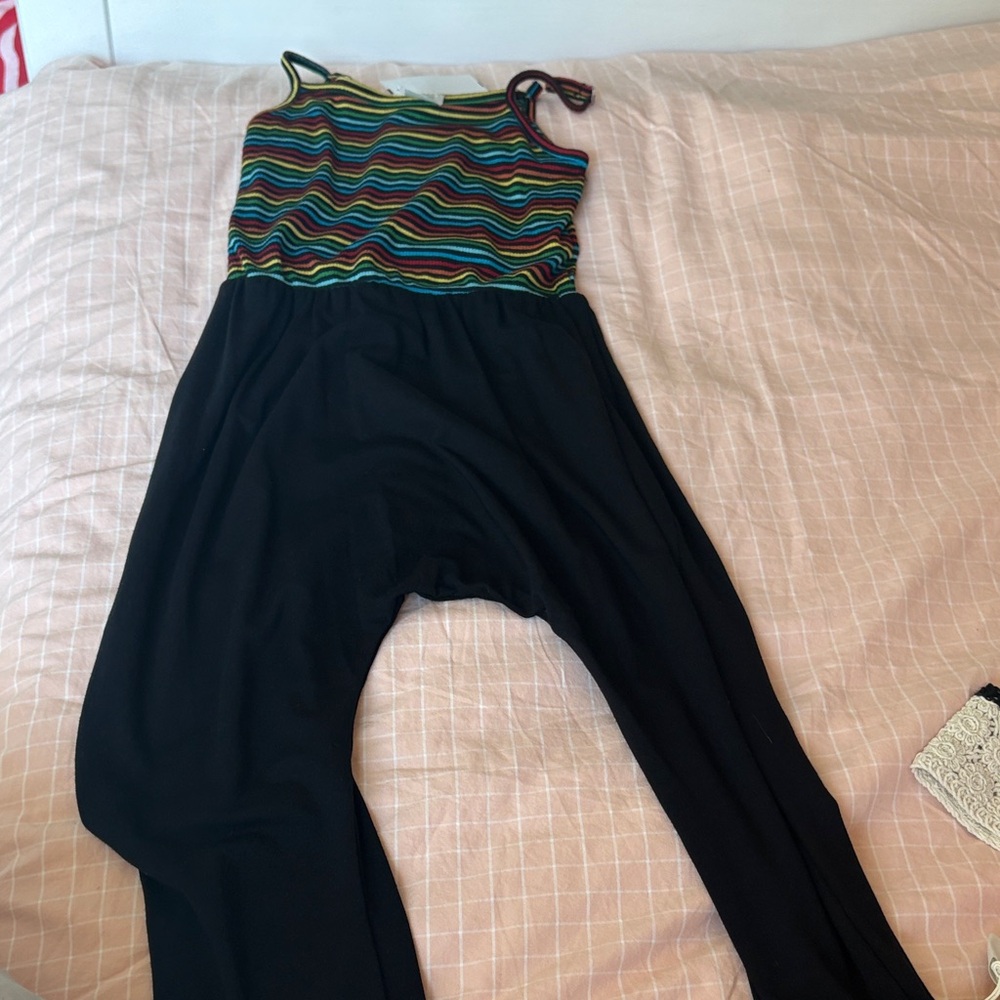 BNWT Little mass girls Multicolor Striped Jumpsuit size 4